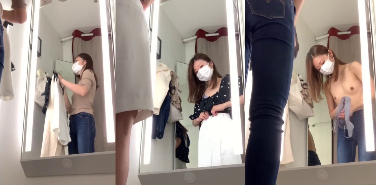 舞蹈老师买衣服的时候换衣被偷拍 曲线撩人欲罢不能 身材诱惑满满