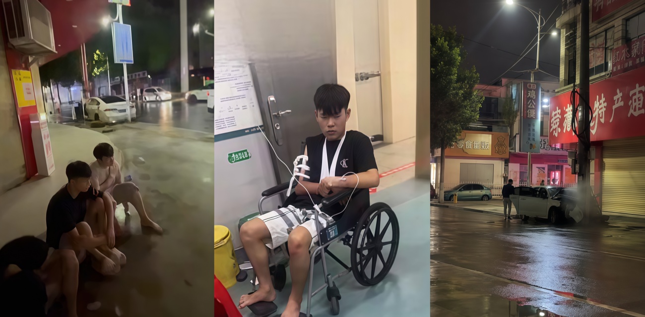 广西玉林容县街130码哥 容县街车祸原视频流出 好在最后撞的是杆子