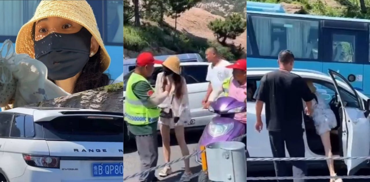 山东青岛一开路虎的小仙女逆行插队未成功 下车怒扇对面男车主十几巴掌后逃逸！