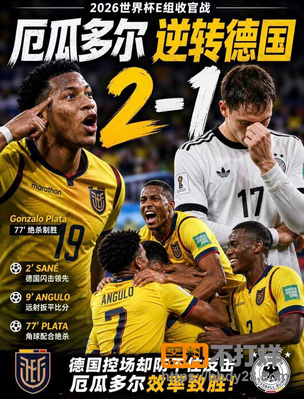 厄瓜多尔21逆袭德国14