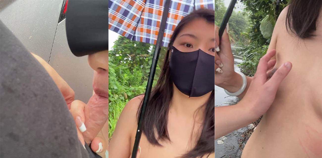 淫荡人妻雨天户外全裸露出 勾引路人野战被站立后入 这性瘾看来不是一般的大啊