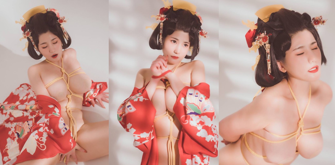 星澜 最新和服绳缚私拍 麻绳勒巨乳肥鲍翘臀陷绳一线秋波超诱惑