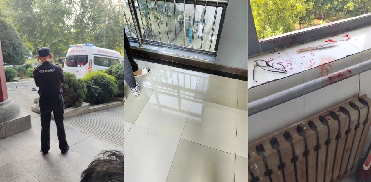 洛阳理工大学俩兄弟一言不合一个打赢跳楼，一个打输被刀！现场都是血流成河！
