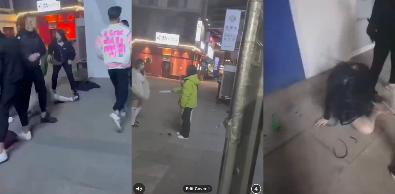 精神小伙和精神小妹干架现场视频 街头上演全武行 年纪轻轻下手真狠