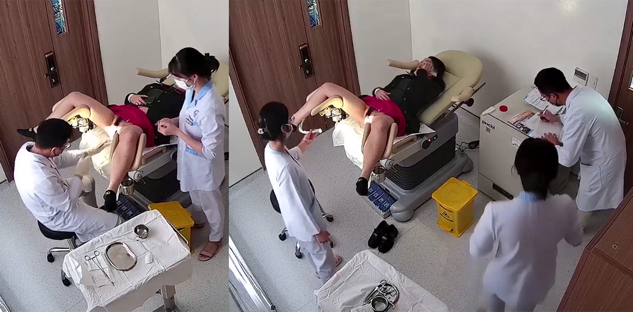 医院监控视频破解流出 妇科男医生给成熟少妇检查骚逼 少妇又羞又喜羞愧面对