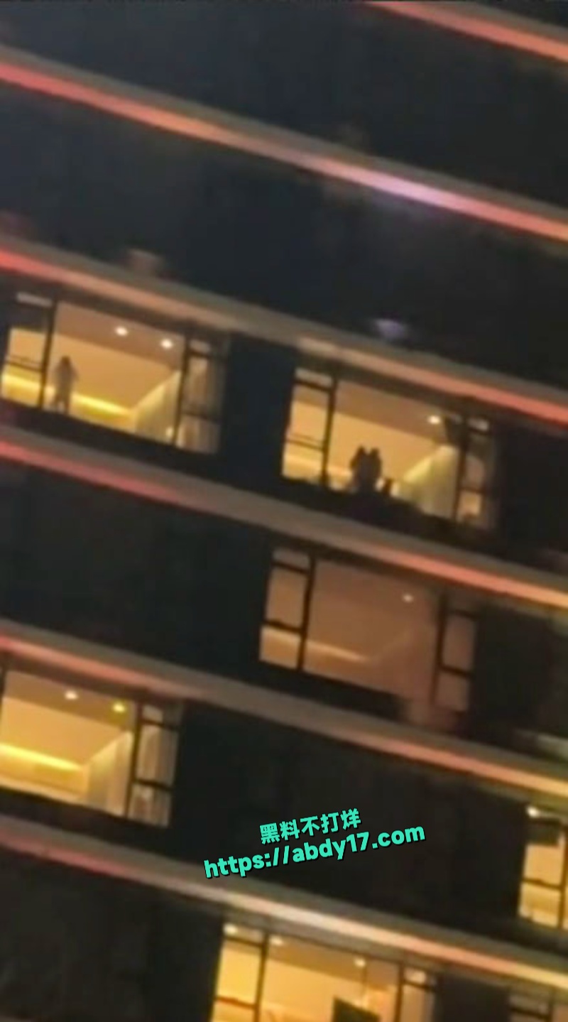 路人偷拍酒店落地窗精彩性爱画面 7