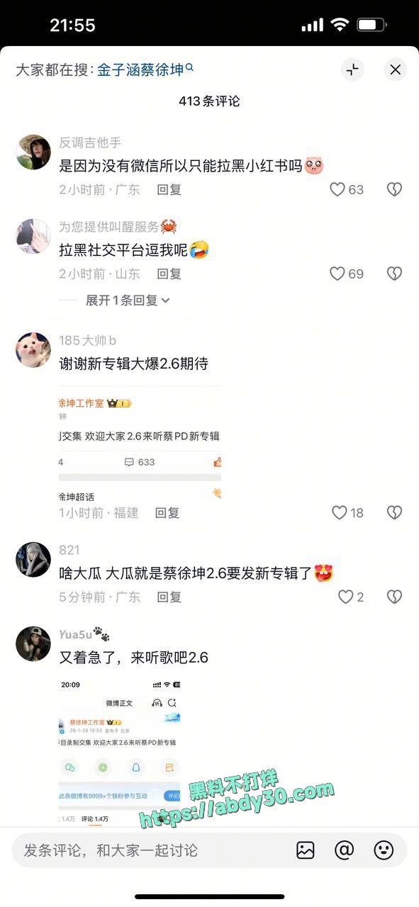 青春有你金子涵拉黑蔡徐坤 22