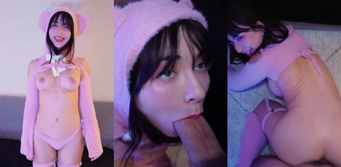 onlyfans 超高人气网红 Lunalovekiss小熊睡衣cos诱惑 付费福利流出 表情销魂被怼的大叫