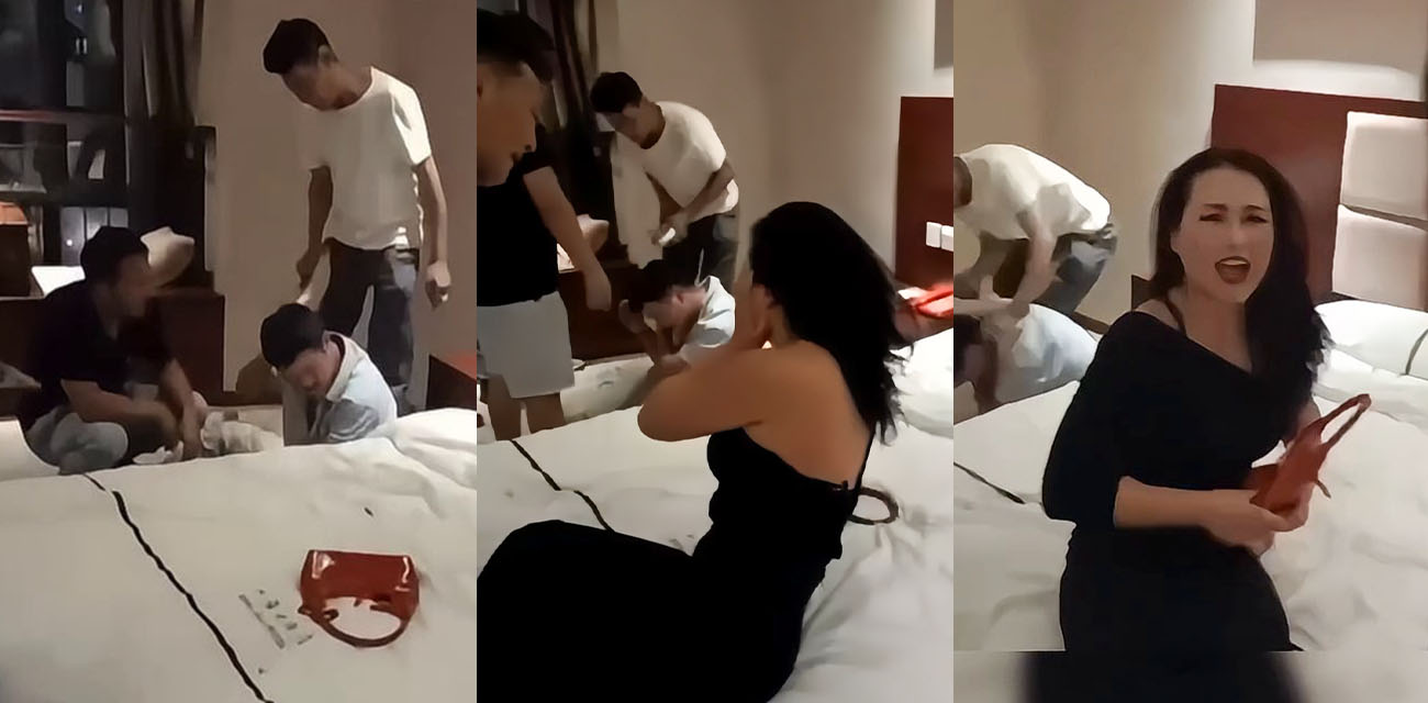 极品人妻出轨被捉现场 年度抓奸大戏上映 老公暴打小三外卖小哥神助攻