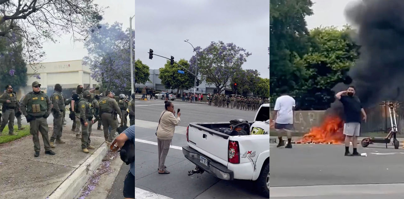 美国洛杉矶爆发暴力抗议事件 目前态势还在进一步升级 特朗普已军队下达指令