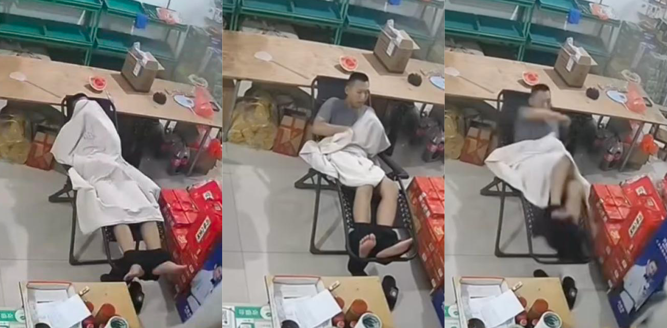 小店老板大白天店内打飞机 沉迷意淫被突如其来的大姐吓得魂飞魄散
