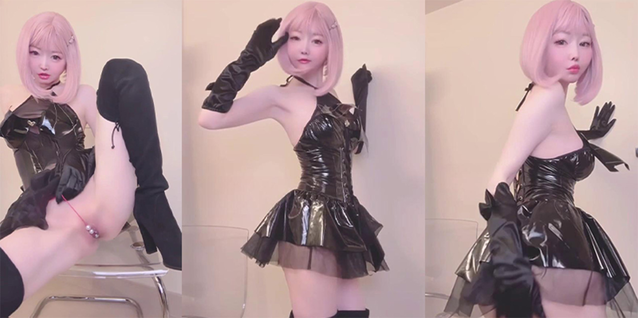 日本大眼反差萌妹Yui Peachpie黑短裙自慰 魅惑撩人爆表
