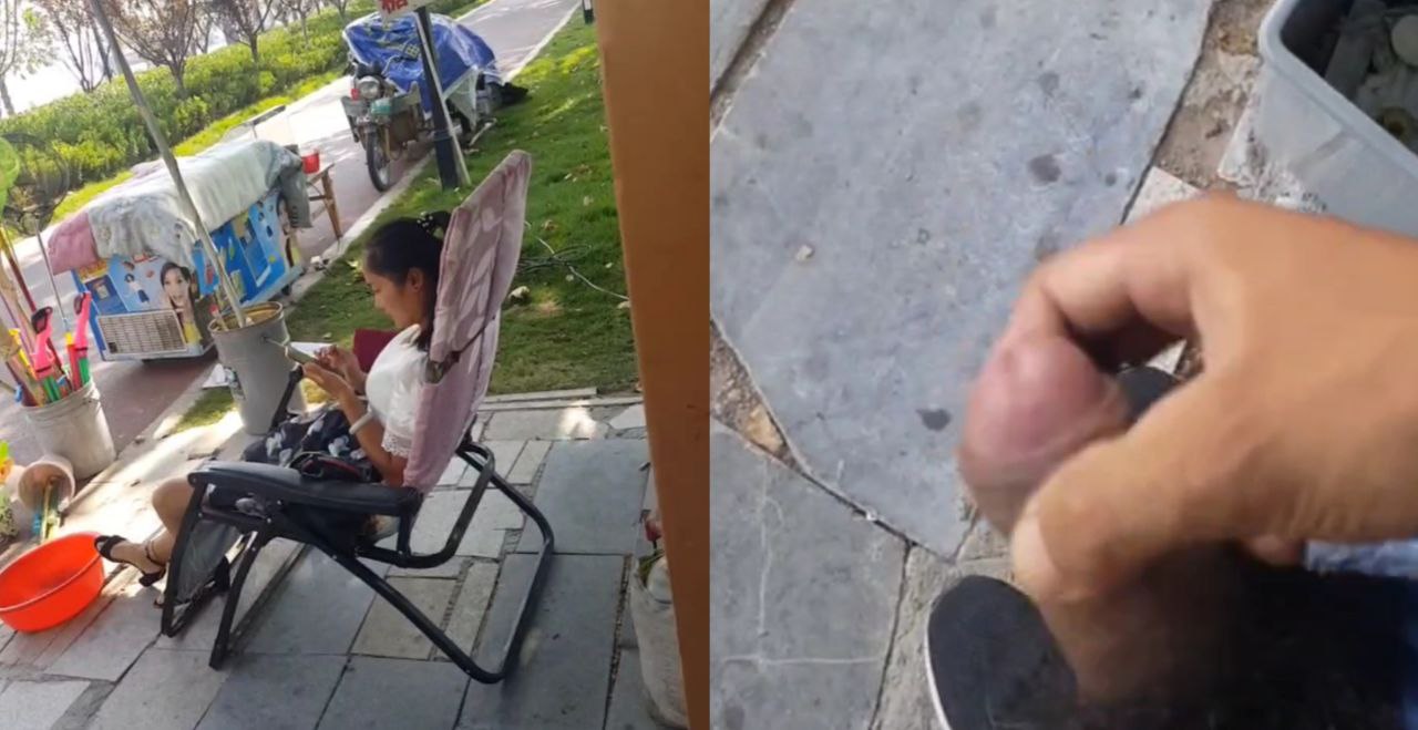 猥琐老六对着小卖部老板娘打飞机 鸡儿太短小被无视好尴尬 老板娘估计都要醉了！