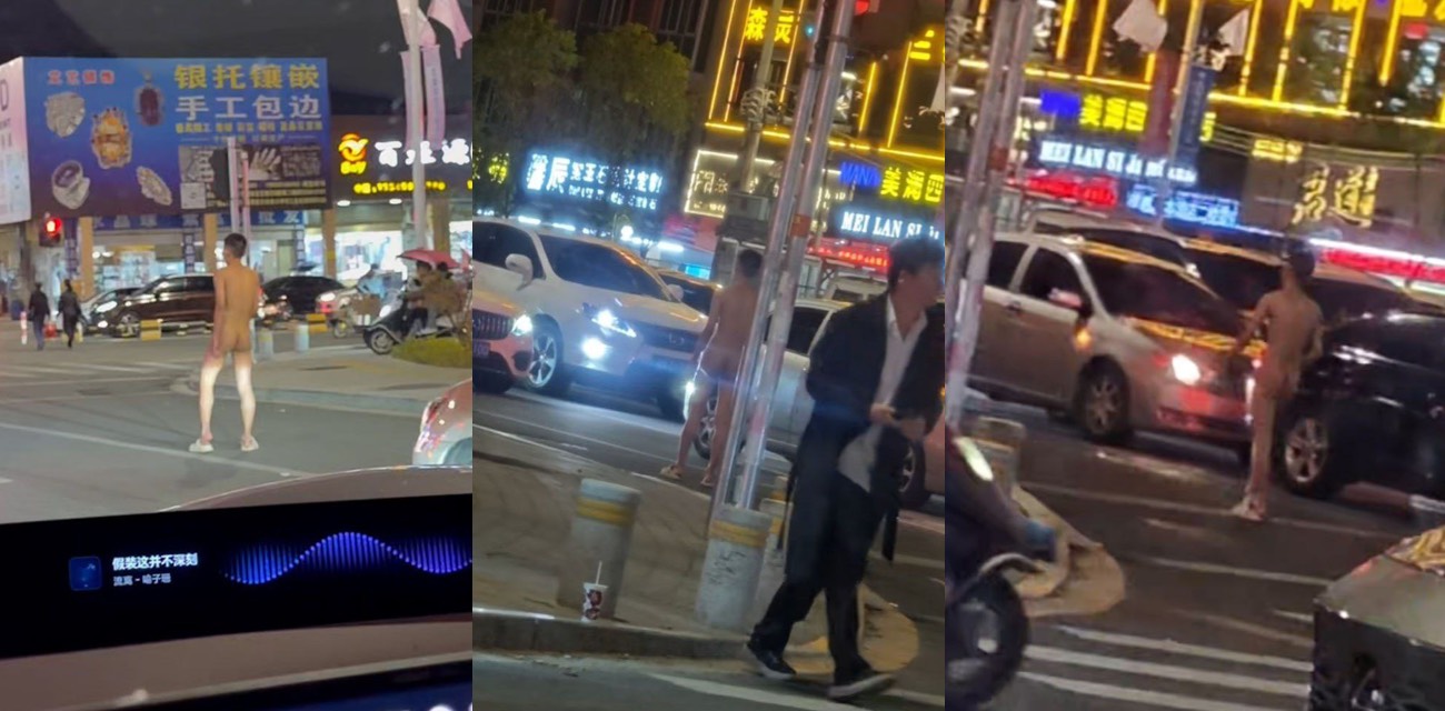 深圳水贝珠宝城傍晚高峰惊现全裸男 大屌硬邦邦晃荡主人的任务又来了