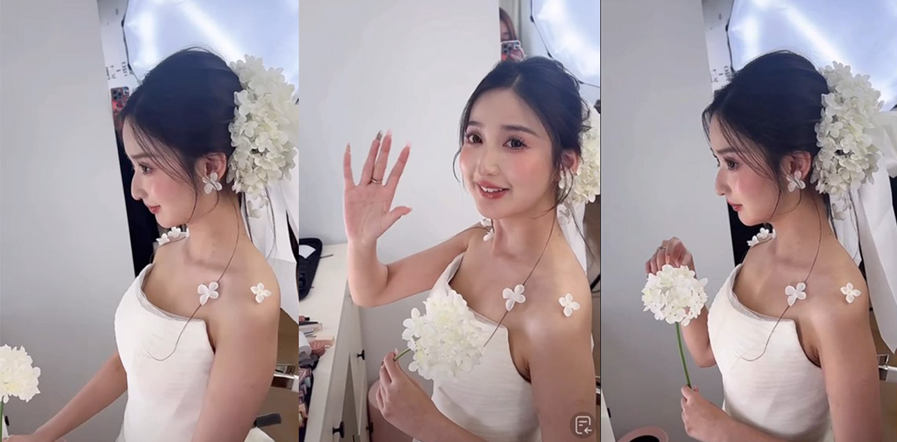 新人结婚典礼直播中新娘不慎露点 请各位色友先帮新郎验验货