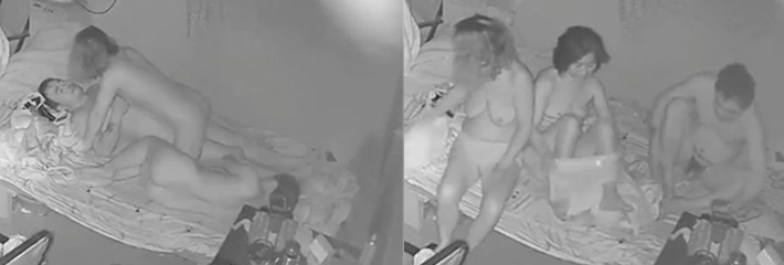黑客监控摄像头破解 麻将馆内两女子输钱后用身体还债 一男二女好不刺激