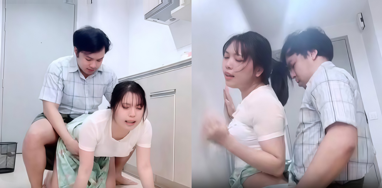 越南拍的无厘头搞笑A片 白虎厨房绿帽偷情 这骚货被摸湿直接求操