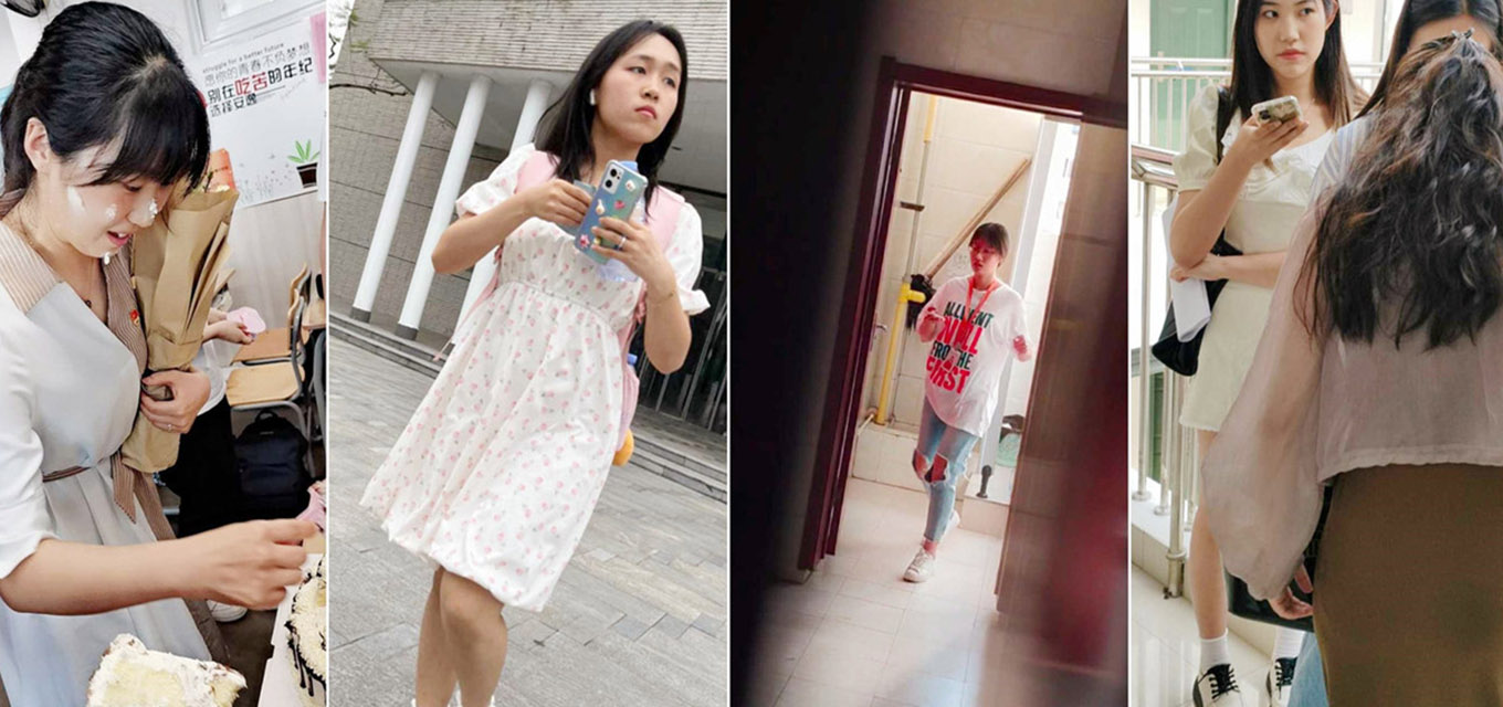 猥琐小伙躲在公司女厕全景偷拍 多位美女同事的极品鲍鱼被拍得一清二楚 尽收眼底
