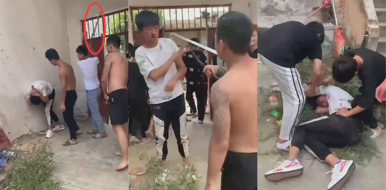 河南一小伙欺负孤寡老人 孙子知道后连夜跑回来 叫上了几个兄弟 把小伙打的直接下跪道歉