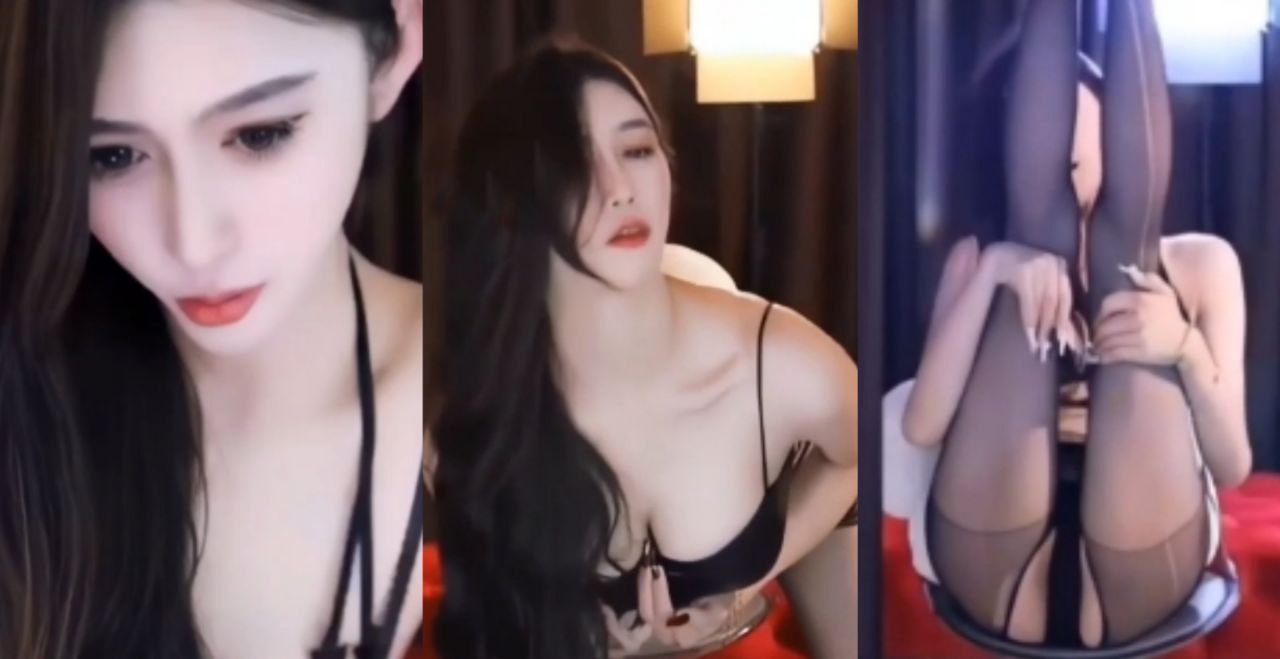 虎牙女主播长腿兮兮黑丝热舞 极品长腿女神职场OL装跳加特林大秀