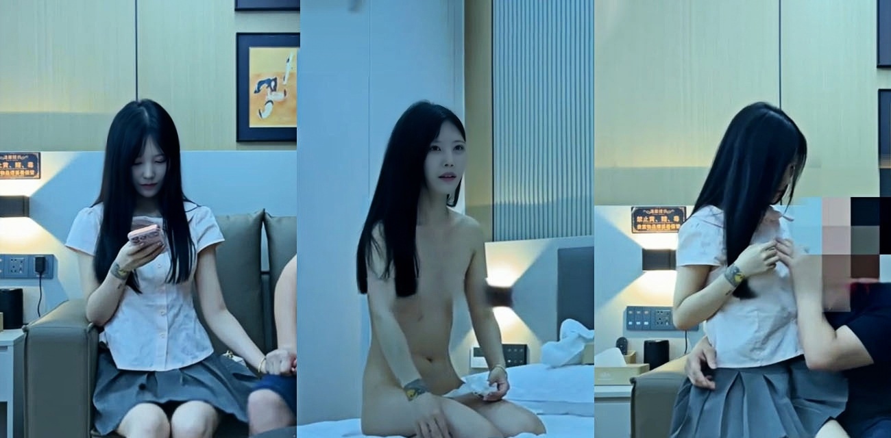 杏吧东哥约炮JK妹子 一直想关灯估计以前被拍怕了 没想到还是没逃过去