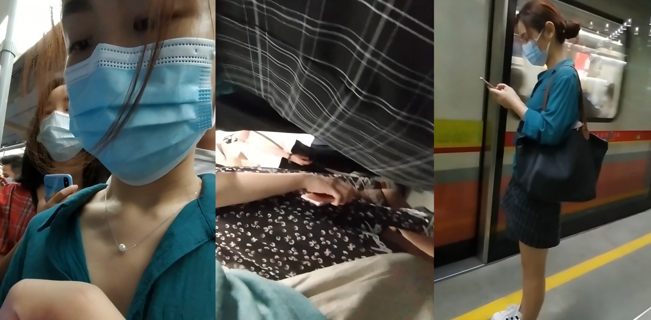 地铁尾随抄底小姐姐 贴身顶屁股偷拍 敢怒不敢言真的非常刺激
