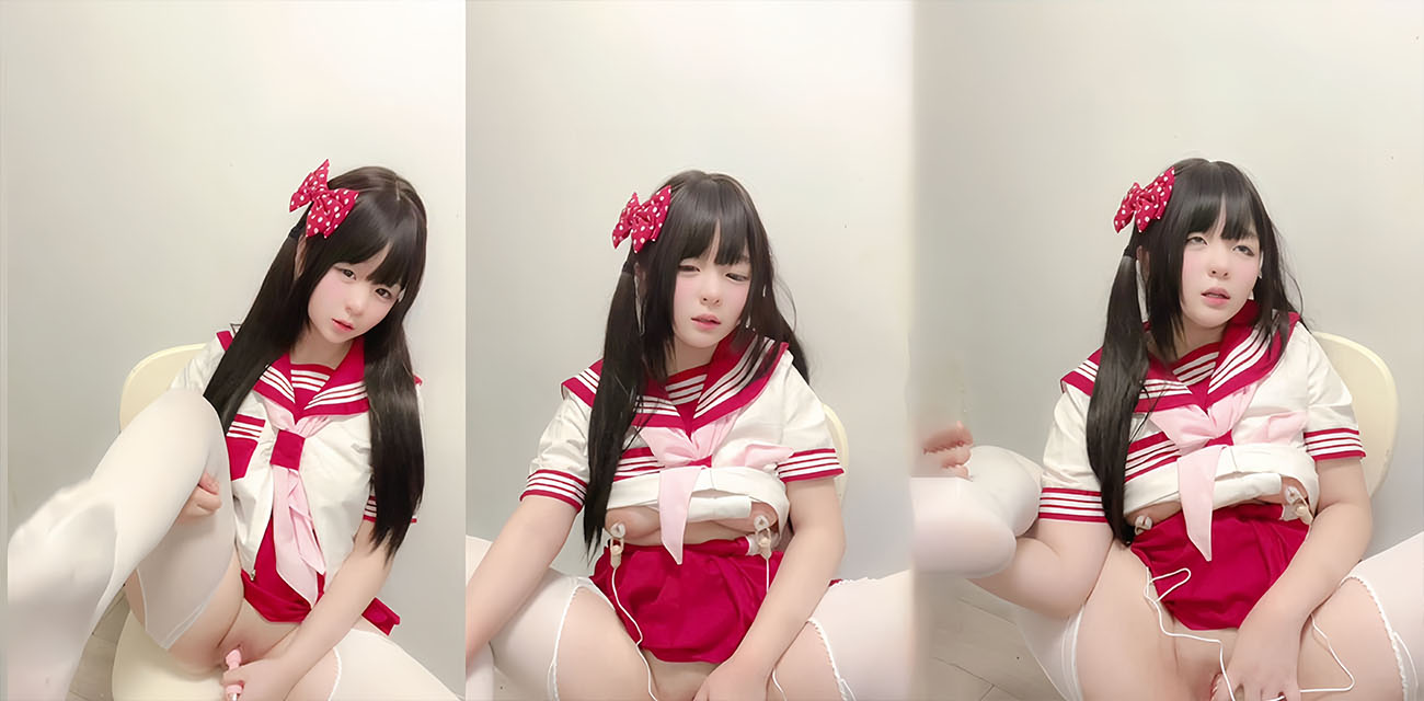 蒽酱JK制服白丝开腿自慰 学生妹椅子上手持跳蛋玩到红肿