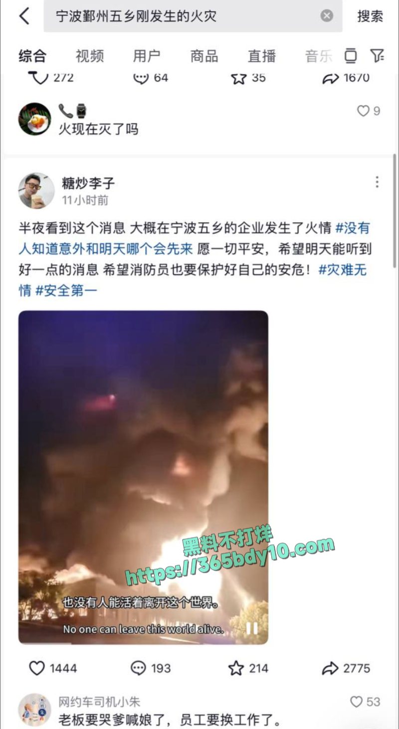 宁波五乡一厂突发火灾1