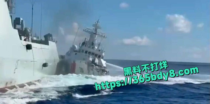 菲律宾非法舰队撞向海警舰艏3