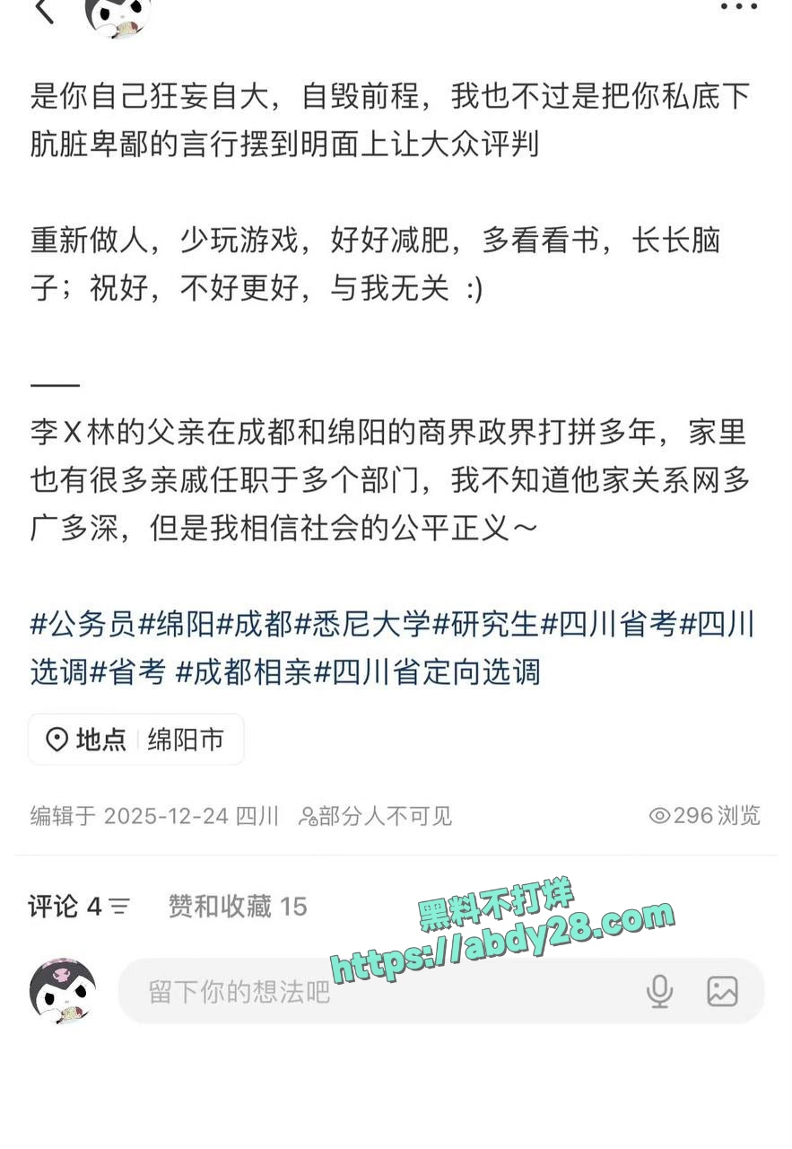 四川绵阳经济合作局公职人员李林林 16
