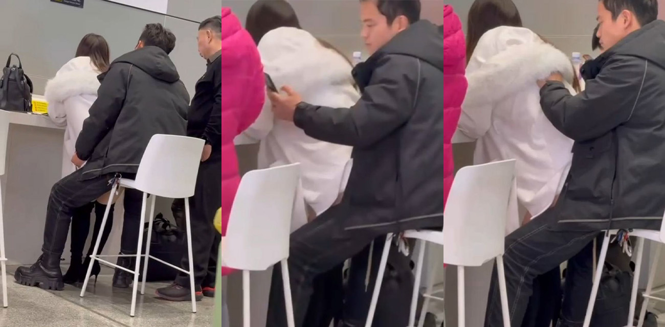这也太饥渴了吧 情侣候车大厅发情做爱 男生坐椅子女生女上位 周围乘客众多堪称白日宣淫
