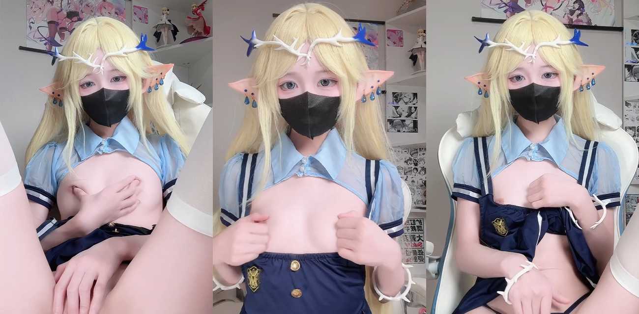 推特人形魅魔小月喵 付费福利来袭 白丝双马尾精灵 摸奶自慰 极品白虎一线天