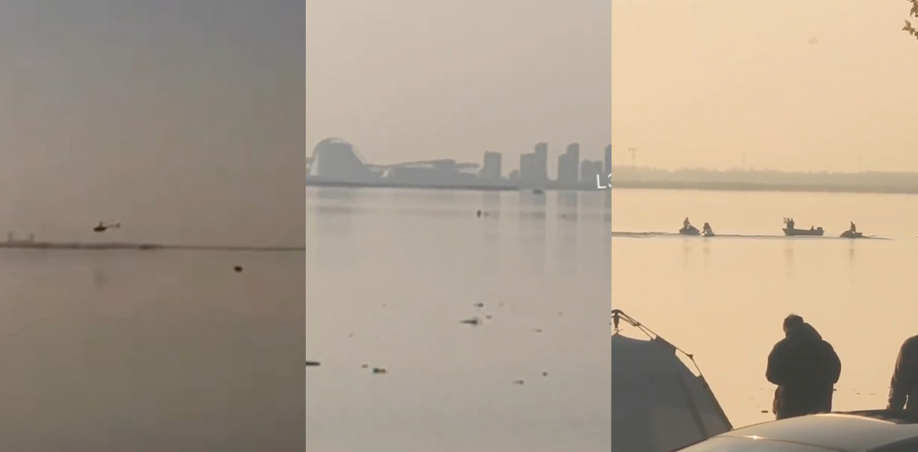江苏常州西太湖国际露营岛一直升机坠湖现场视频 机上只有一名驾驶员 已经安全救出