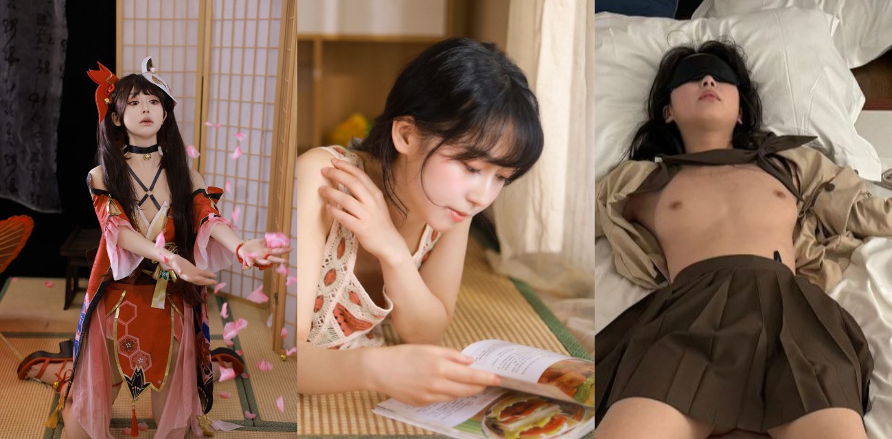 冷艳cos美女平时拍的写真都是高冷清纯的样子 谁知道换上汉服搭配黑丝又是另一副面孔