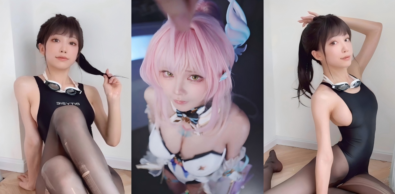 抖音水淼Aqua 顶级cos大胸福利姬 脱衣后竟是 极品肉感女神