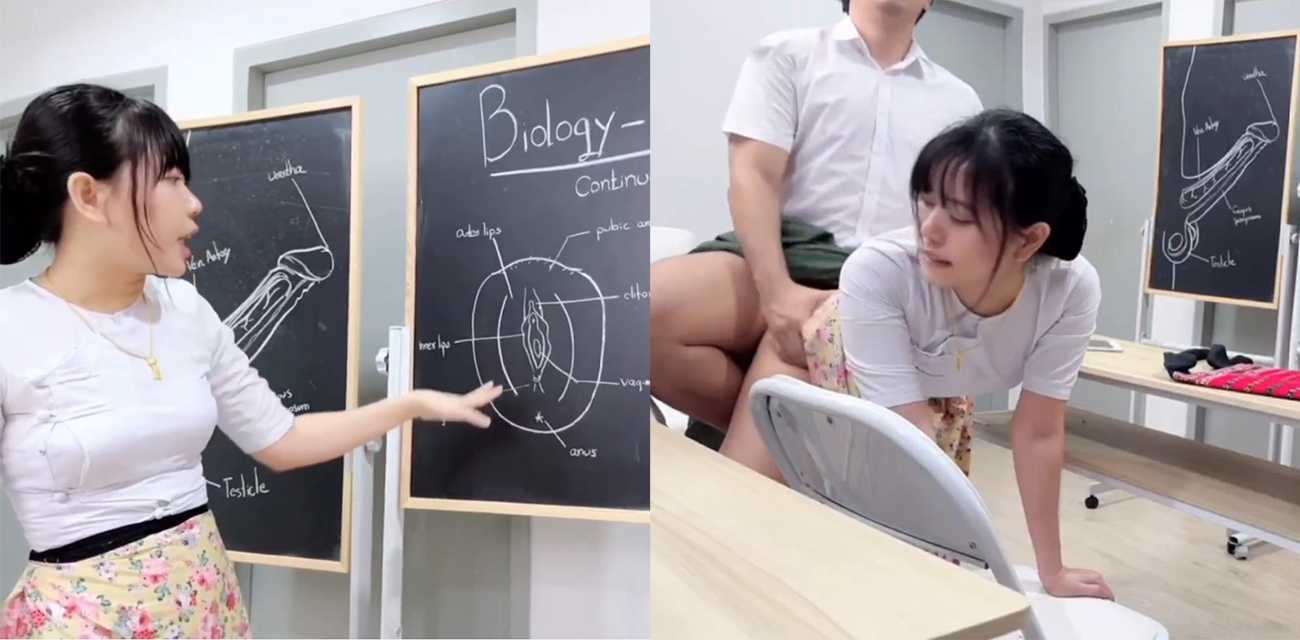 Myanma老湿生理课教学 被摁在地板上一顿无套猛怼 要实操才能学得会