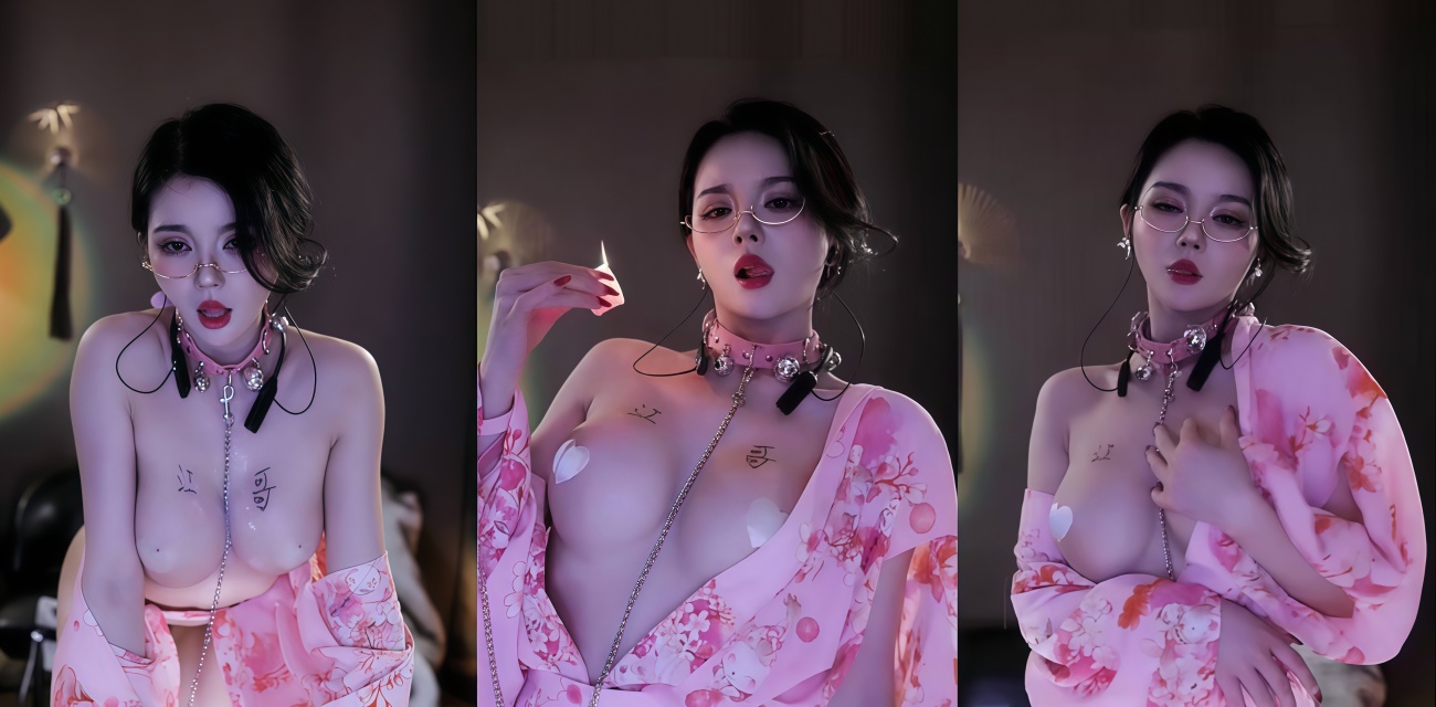 温凉7月新流大哥定制 白丝巨乳滴蜡弹力插 屁股上还写着操我