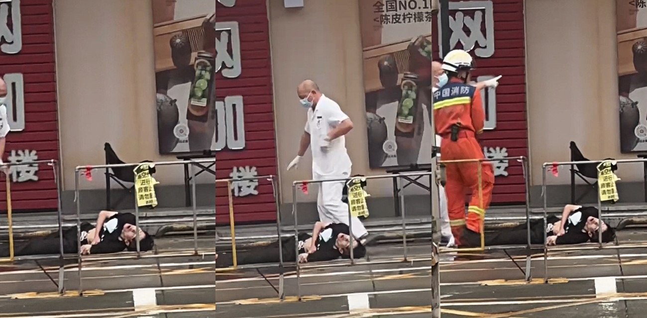 江门开平步行街突发 车主因非法改装九号电动车被交警依法查扣 竟爬高楼以死相逼
