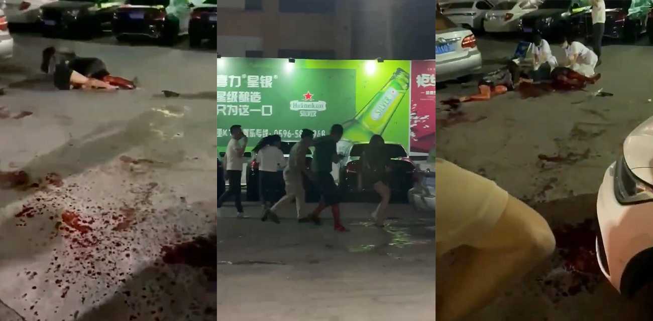 福建漳州东山县圣罗地亚KTV 妈咪霸气护小姐 持刀直捅家暴男