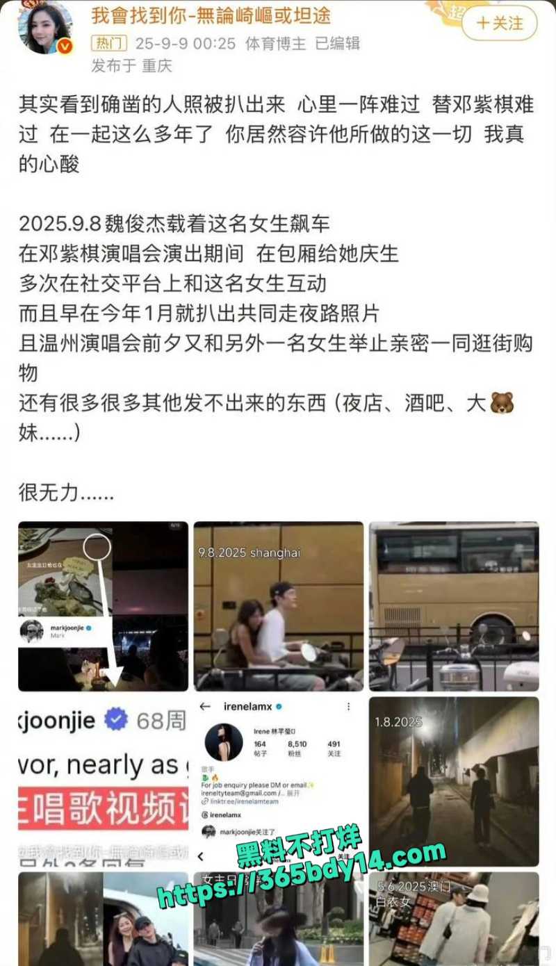 邓紫棋男友魏骏杰出轨香港女歌手林芊莹1