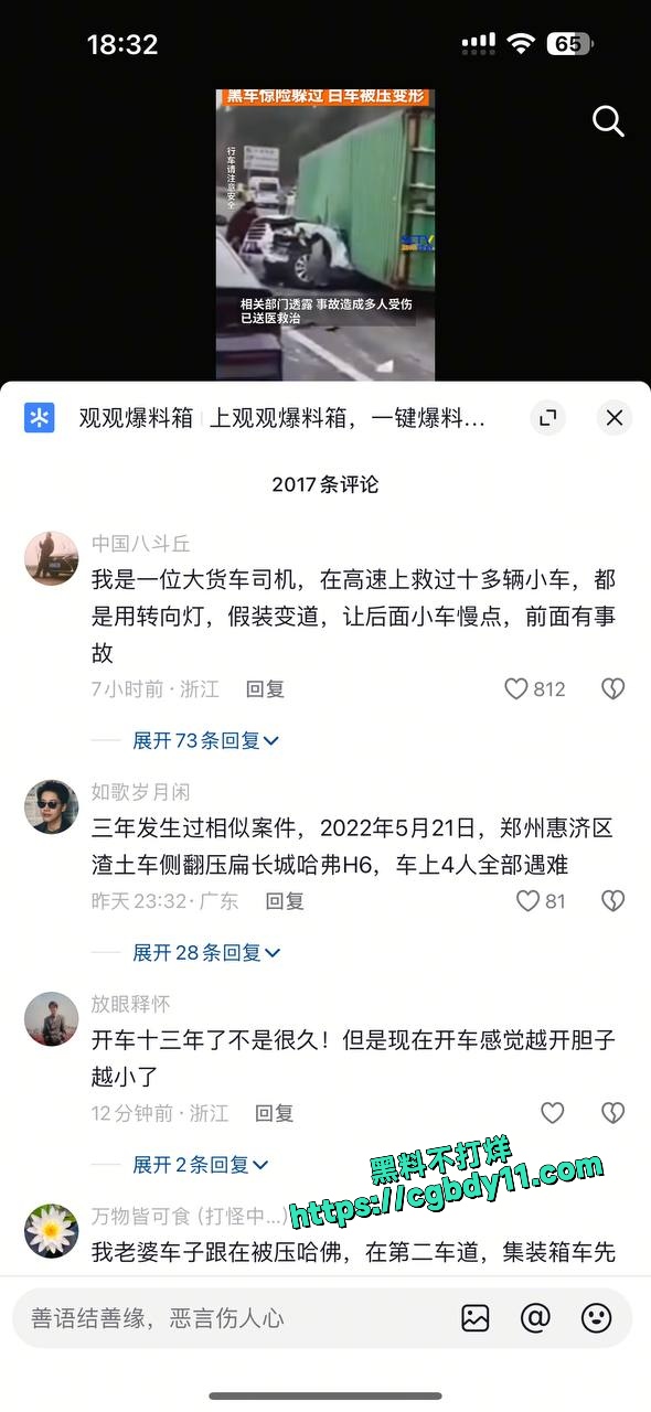 宁波杭甬高速车祸一辆货车侧翻压扁一小轿车 (4).jpg