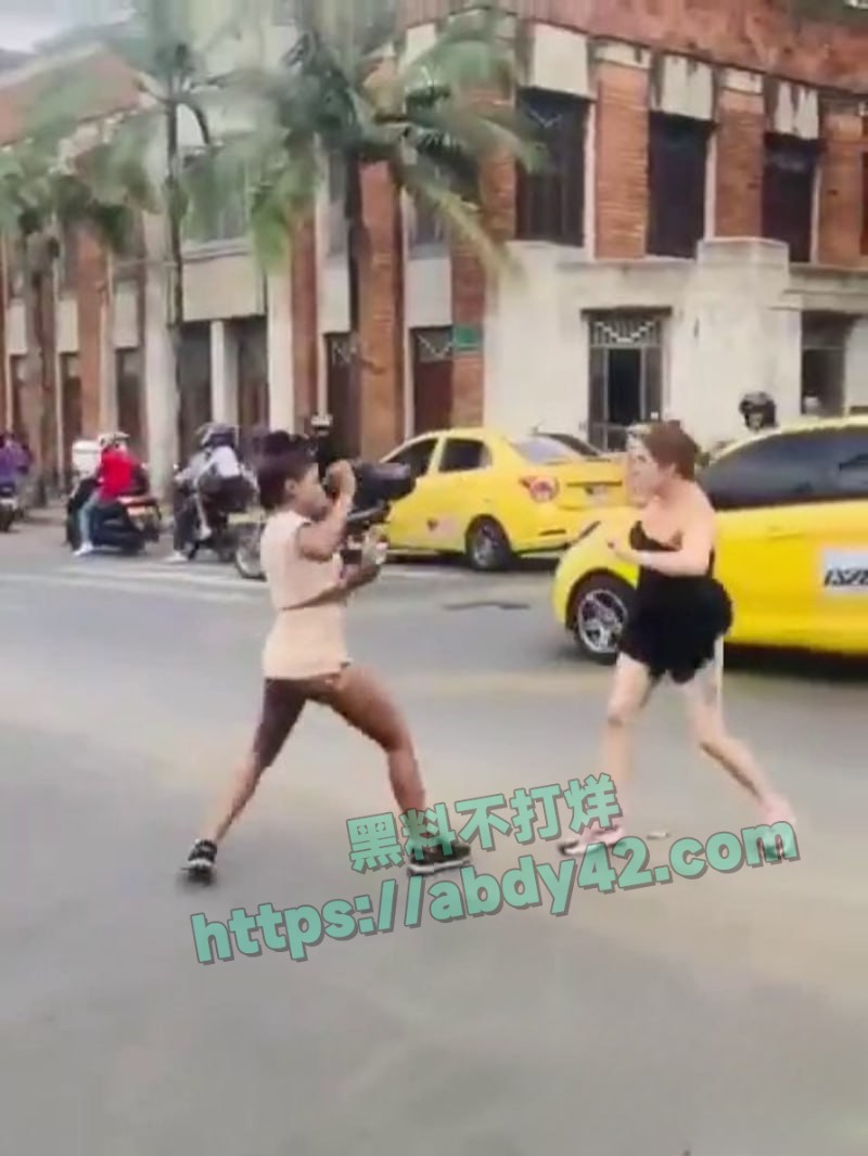 哥伦比亚市中心两女持刀搏斗2