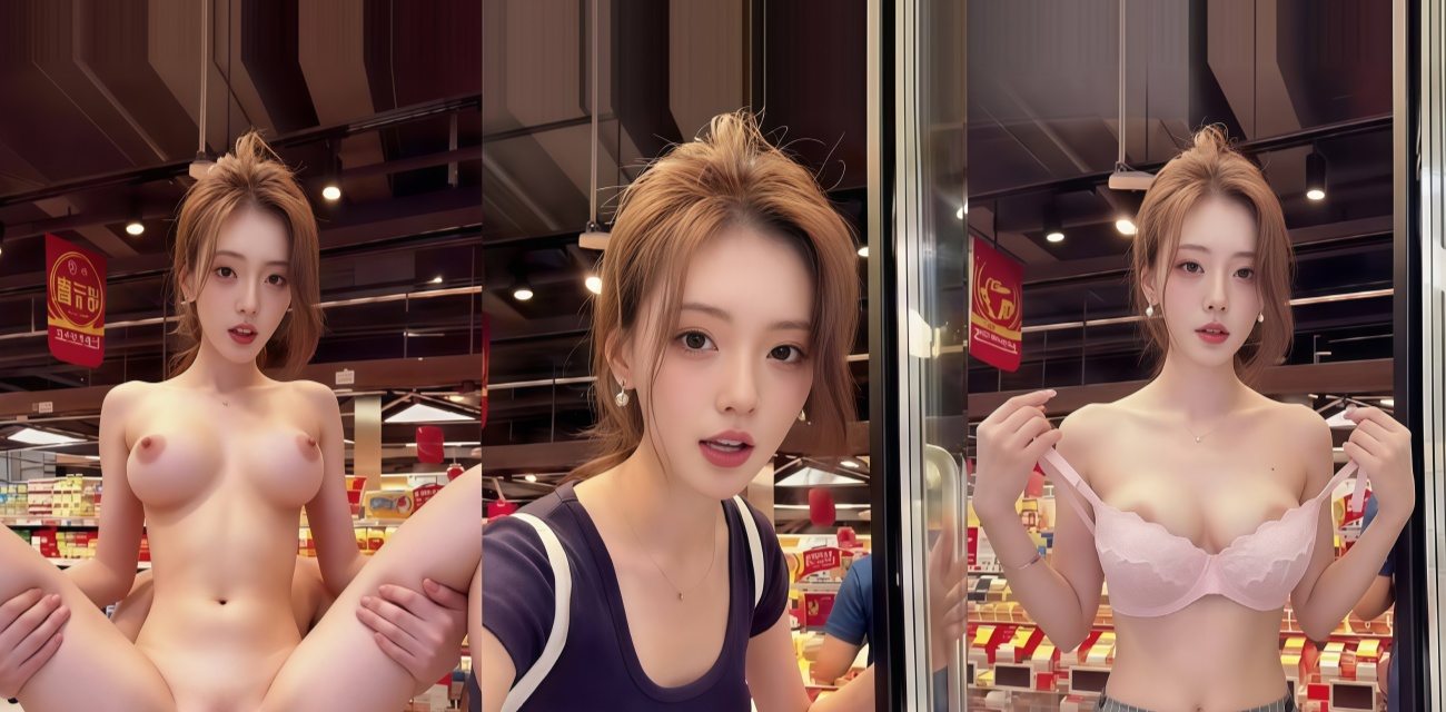 AI魔改选美妹子在超市脱光 谁让我潮喷谁就是冠军 骚逼被肉棒顶得打颤