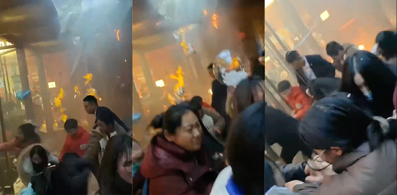 信阳万达组织跨年氢气球爆炸！ 多人烧伤游客头被炸秃 现场火光冲天引起踩踏事件