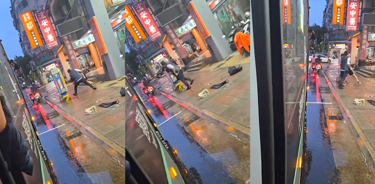 桃园中山突发一货车司机与高中生互殴 购票争议引发街头全武行 学生满脸血污