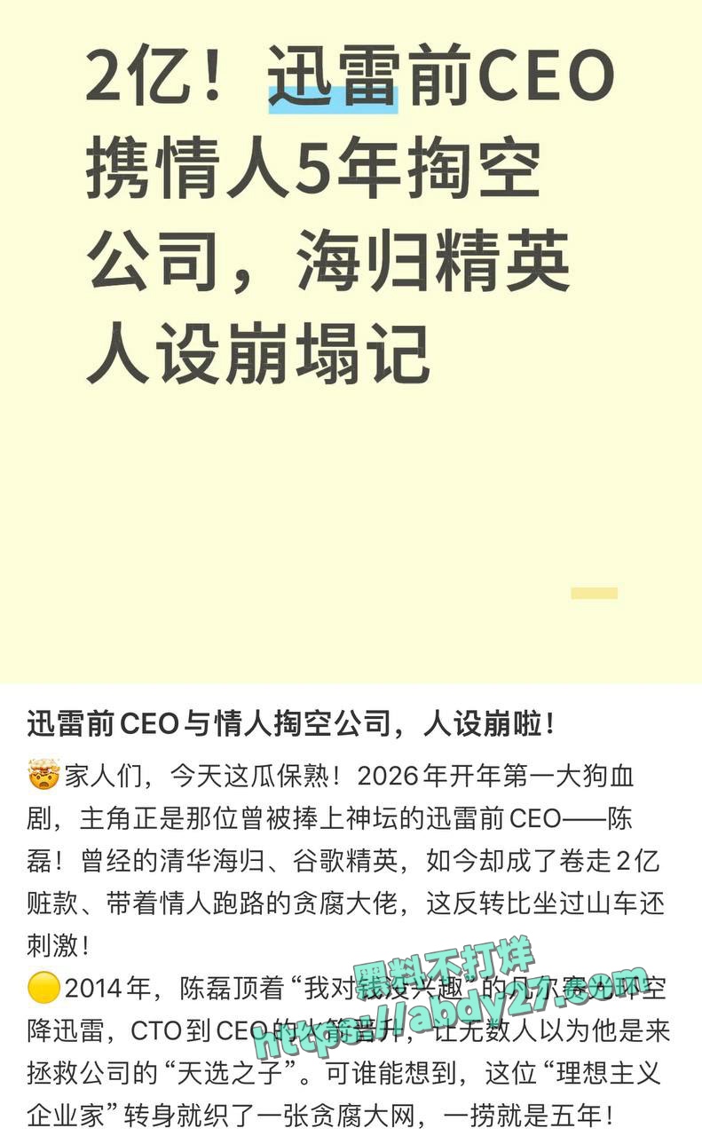迅雷前CEO陈磊带情人董鳕卷款跑路 6
