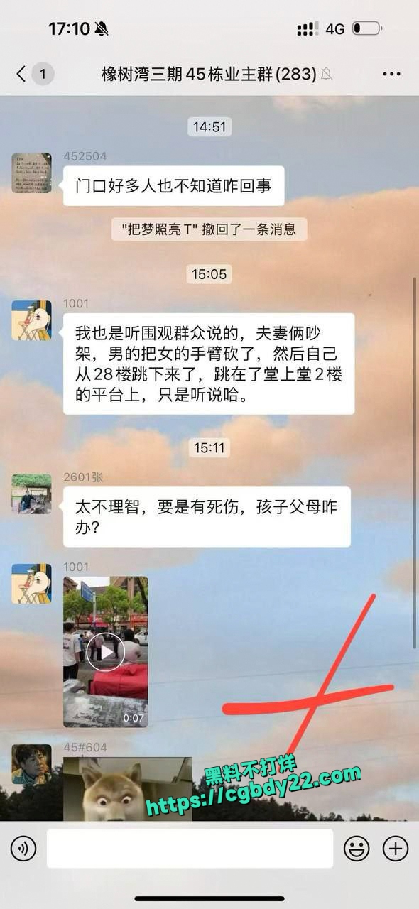 橡树湾二期刚才发生惨剧 夫妻吵架男的老婆胳膊砍掉了 自己跳楼了1