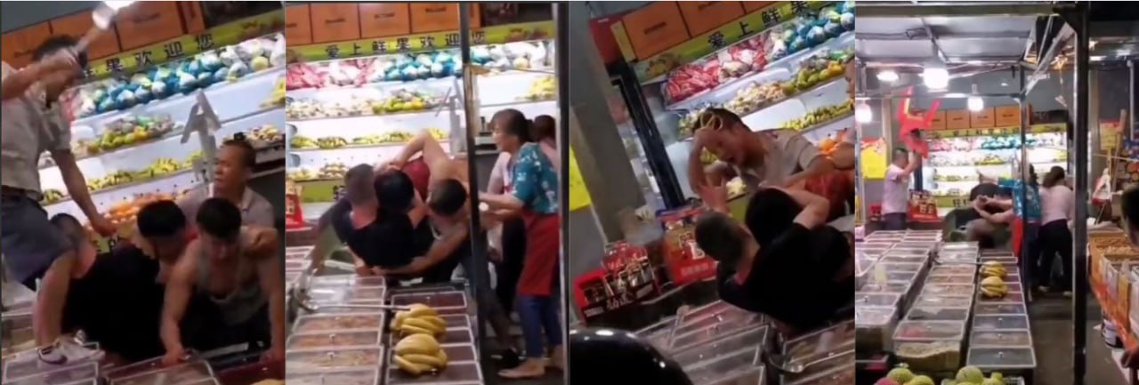 湘潭水果店老板与顾客发生纠纷 双方电话摇人 持械聚众群殴 现场曝光