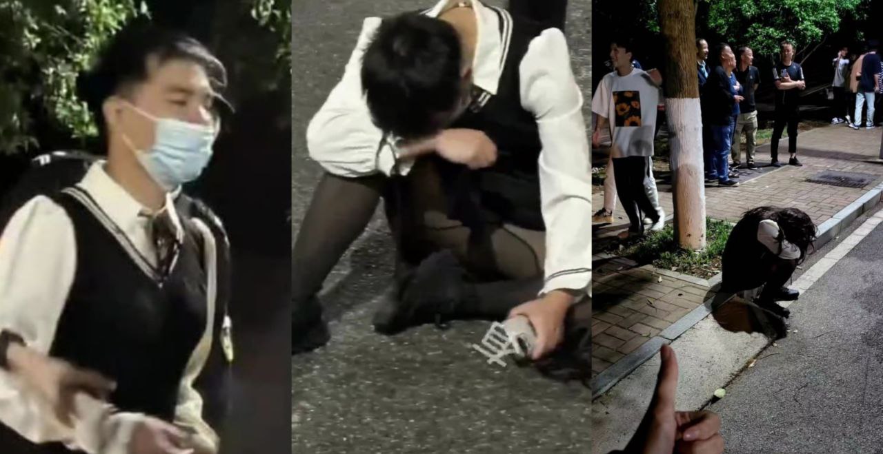 湖南商业职业技术学院 女装大佬戴假发穿黑丝长裙 进女生宿舍偷拍被现场抓获