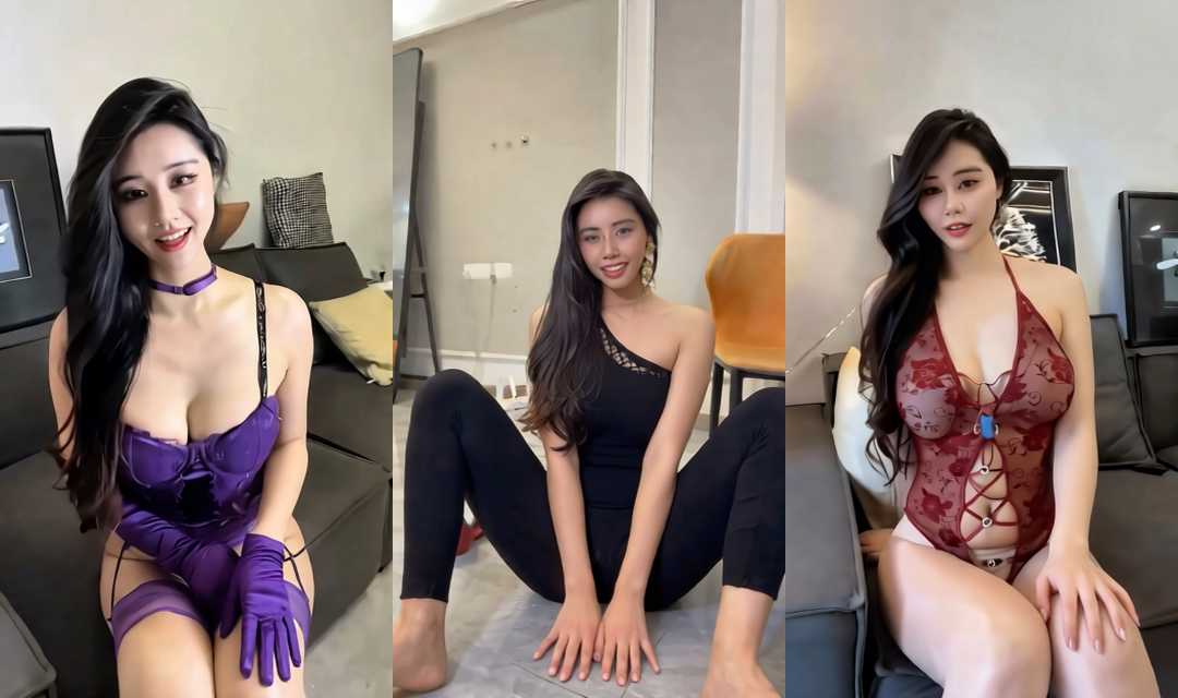 多吃生菜换装秀 四套情趣内衣 兔女郎黑丝高跟 绝对碾压不吃香菜